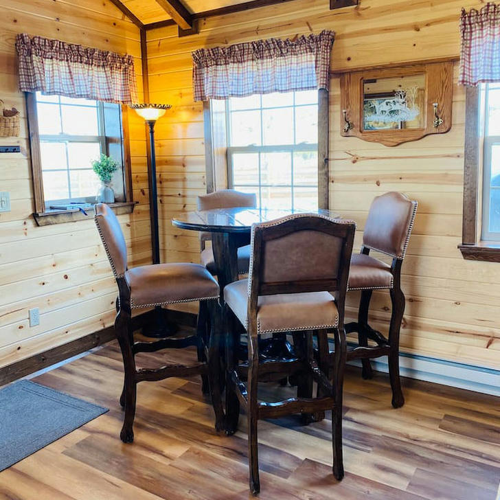 log cabin living round table